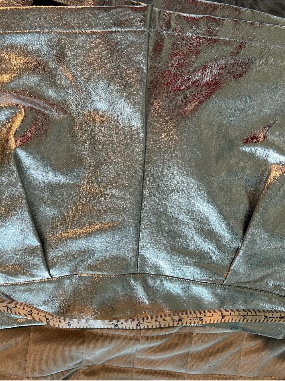 Metallic Silver Strapless shorts